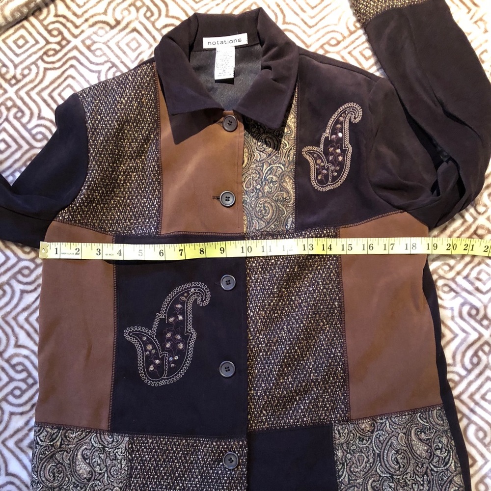 Notations Patchwork Boho Luxe Jacket | Embroidere… - image 8